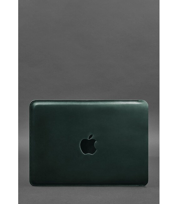 Кожаный чехол для MacBook 13 дюйм Зеленый Crazy Horse фото, картинка, изображение