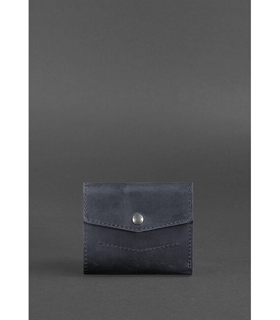 Кожаный кошелек 2.1 cиний Crazy Horse фото, картинка, изображение