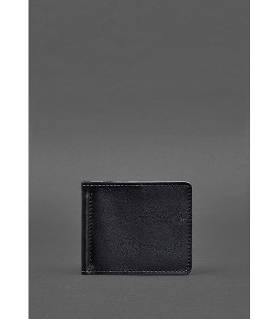 Мужское кожаное портмоне синее Краст 1.0 зажим для денег фото, картинка, изображение