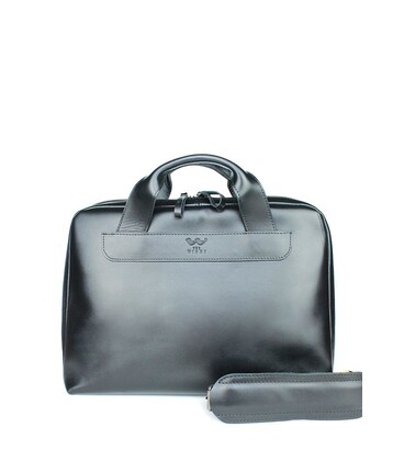 Кожаная деловая сумка Attache Briefcase черный фото, картинка, изображение