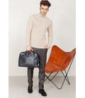 Кожаная деловая сумка Attache Briefcase синий фото, картинка, изображение