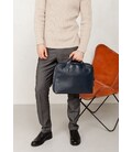 Кожаная деловая сумка Attache Briefcase синий фото, картинка, изображение
