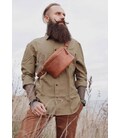 Кожаная поясная сумка светло-коричневая винтажная картинка, изображение, фото