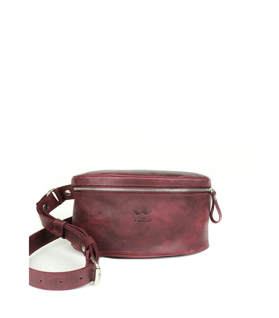 Шкіряна поясна сумка бордова вінтажна картинка, зображення, фото