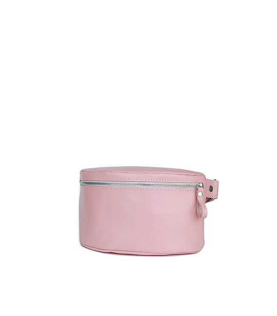 Жіноча шкіряна поясна сумка рожева гладка картинка, зображення, фото