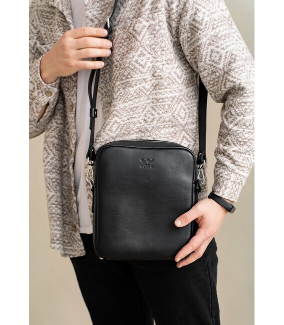 Кожаная сумка Challenger S черная фото, картинка, изображение