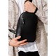 Чоловіча шкіряна сумка Chest bag чорна картинка, зображення, фото