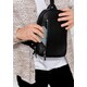 Мужская кожаная сумка Chest bag черная фото