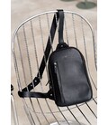Мужская кожаная сумка Chest bag черная картинка, изображение, фото