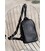 Мужская кожаная сумка Chest bag черная картинка, изображение, фото