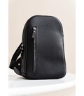 Мужская кожаная сумка Chest bag черная картинка, изображение, фото