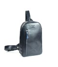 Чоловіча шкіряна сумка Chest bag синя картинка, зображення, фото