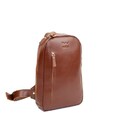 Чоловіча шкіряна сумка Chest bag світло-коричнева картинка, зображення, фото
