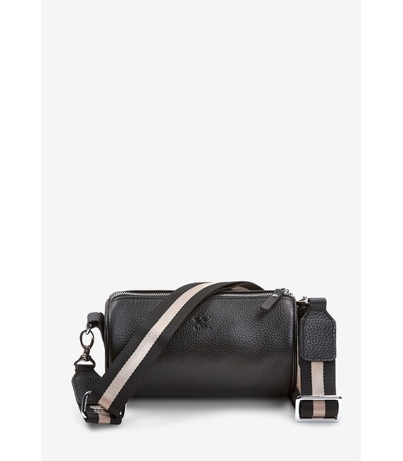 Кожаная сумка поясная-кроссбоди Cylinder черная флотар фото, картинка, изображение