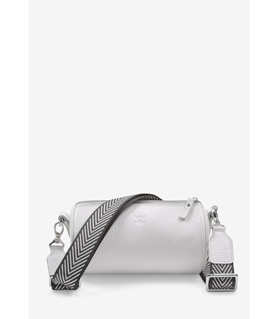 Кожаная сумка поясная-кроссбоди Cylinder белая флотар фото, картинка, изображение