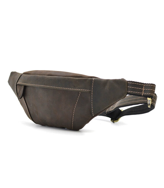 Поясна бананка шкіряна LIMARY Lim-525RC темно-коричнева фото, картинка, изображение