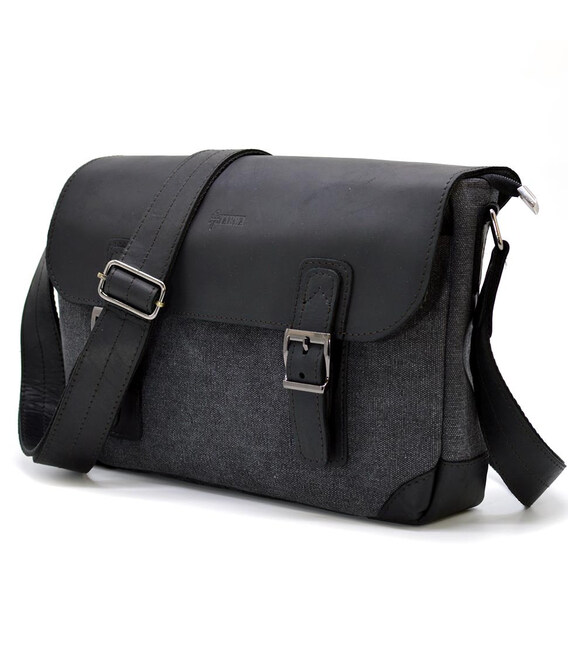 Чоловіча сумка через плече шкіра та парусина канвас RAg-6002-3md TARWA фото, картинка, изображение