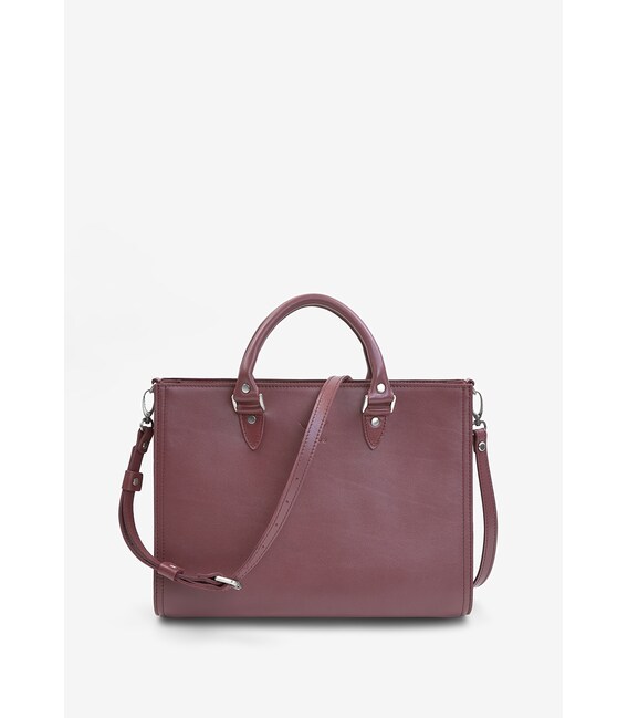 Жіноча шкіряна сумка Fancy A4 бордова картинка, зображення, фото