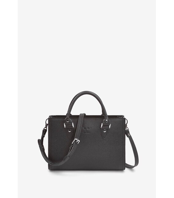 Жіноча шкіряна сумка Fancy чорна Saffiano картинка, зображення, фото