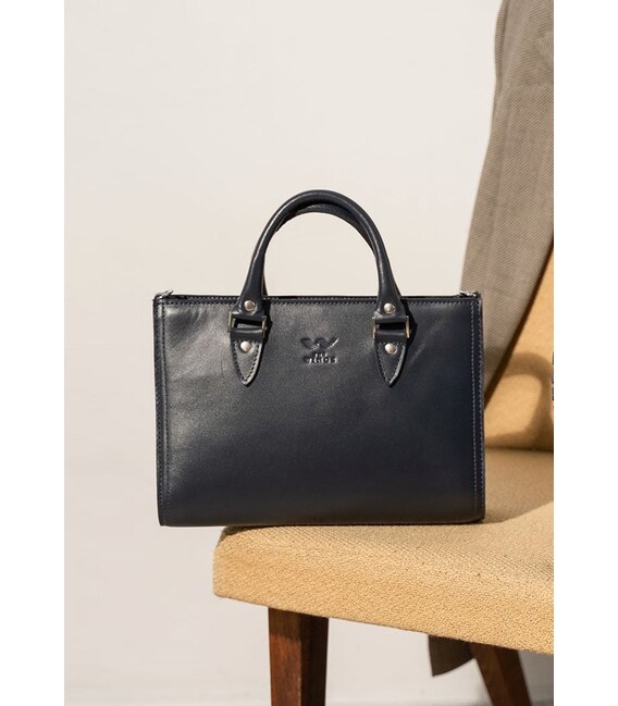 Женская кожаная сумка Fancy синяя фото, картинка, изображение