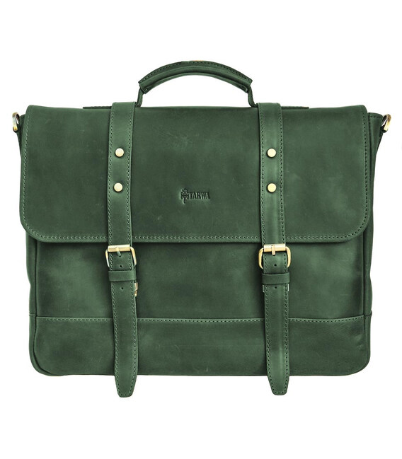 Портфель чоловічий зелений шкіряний RE-0001-4lx TARWA фото, картинка, изображение