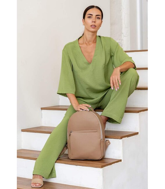 Кожаный рюкзак Groove M карамель флотар фото, картинка, изображение