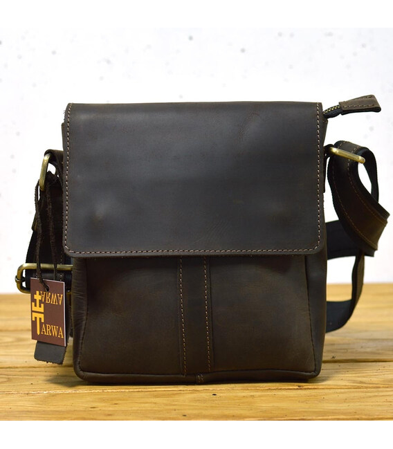 Шкіряна сумка через плече із клапаном коричнева TARWA RC-4126-4sa фото, картинка, изображение