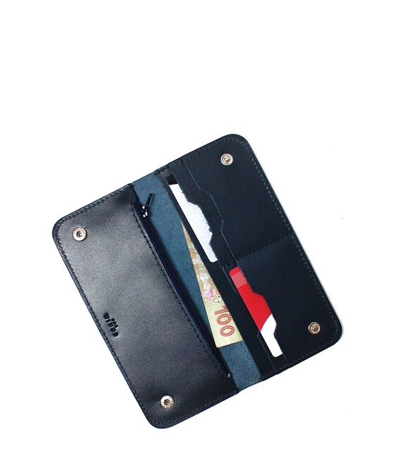 Кожаное портмоне Mark 2 синий фото, картинка, изображение