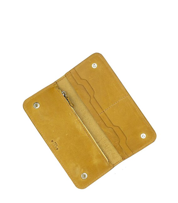Шкіряне портмоне Mark 2 жовтий вінтажний картинка, зображення, фото