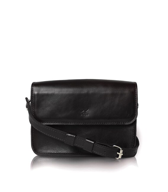 Кожаная мини сумка Moment черная фото, картинка, изображение