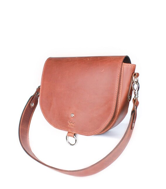 Женская кожаная сумка Ruby L светло-коричневая винтажная фото, картинка, изображение