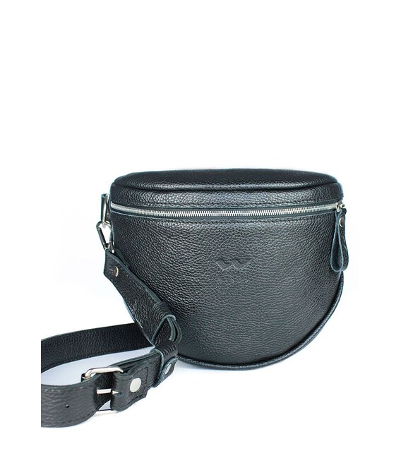 Кожаная сумка поясная-кроссбоди Vacation черная флотар фото, картинка, изображение