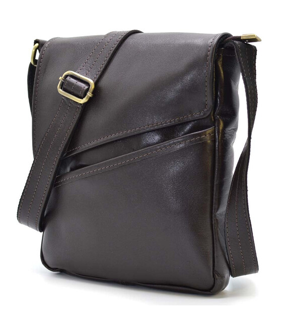 Чоловіча сумка шкіряна через плече GC-1302-3md TARWA коричнева фото, картинка, изображение