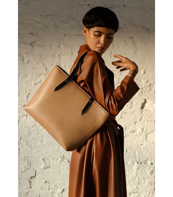 Шкіряний шоппер Walker Mini карамель флотар картинка, зображення, фото