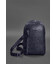 Кожаный мужской рюкзак (сумка-слинг) на одно плечо Chest Bag синий фото, картинка, изображение