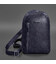 Кожаный мужской рюкзак (сумка-слинг) на одно плечо Chest Bag синий фото, картинка, изображение