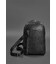 Чорний шкіряний чоловічий рюкзак на одне плече Chest Bag картинка, зображення, фото