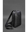Кожаный мужской рюкзак (сумка-слинг) на одно плечо Chest Bag черный картинка, изображение, фото