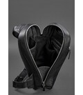 Кожаный мужской рюкзак (сумка-слинг) на одно плечо Chest Bag черный картинка, изображение, фото