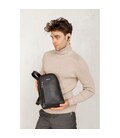 Кожаный мужской рюкзак (сумка-слинг) на одно плечо Chest Bag черный картинка, изображение, фото