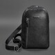 Кожаный мужской рюкзак (сумка-слинг) на одно плечо Chest Bag черный фото