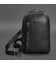 Кожаный мужской рюкзак (сумка-слинг) на одно плечо Chest Bag черный фото, картинка, изображение