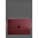 Кожаный чехол-конверт на магнитах для MacBook 13 Бордовый Crazy Horse фото