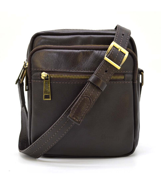Чоловіча шкіряна сумка через коричневе плече GC-8086-1md TARWA шкіра всередині фото, картинка, изображение
