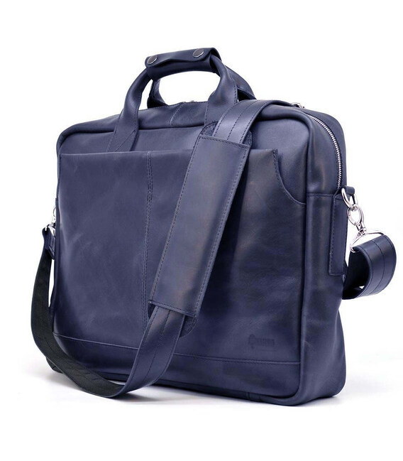 Чоловіча сумка для ноутбука 17 із натуральної шкіри синя TARWA RK-1019-4lx картинка, зображення, фото
