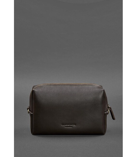 Кожаная косметичка-несессер 3.0 темно-коричневый Краст фото, картинка, изображение