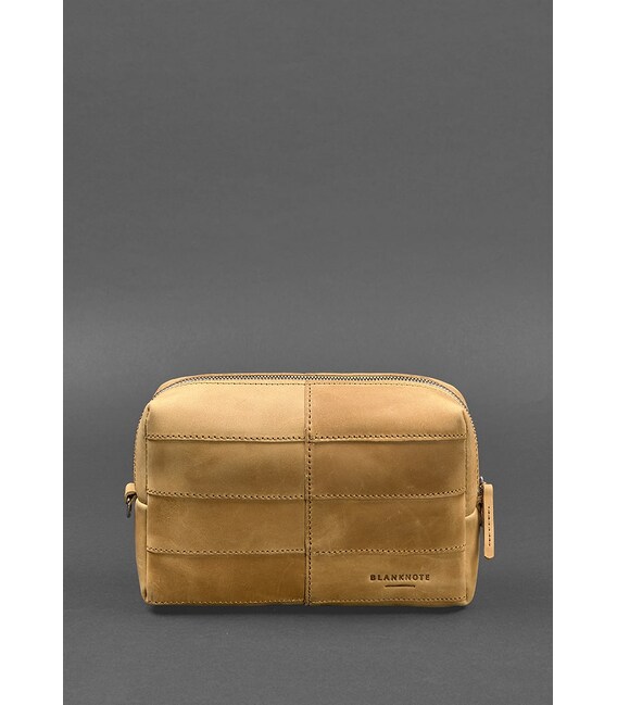 Кожаная косметичка-несессер 3.1 Желтый Crazy Horse фото, картинка, изображение