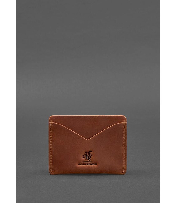 Кожаная визитница 5.0 светло-коричневая Crazy Horse фото, картинка, изображение