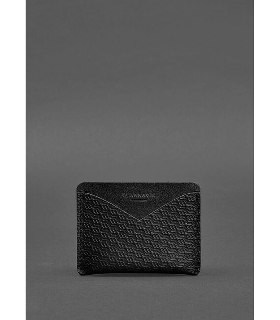 Кожаная визитница 5.0 черная Карбон фото, картинка, изображение