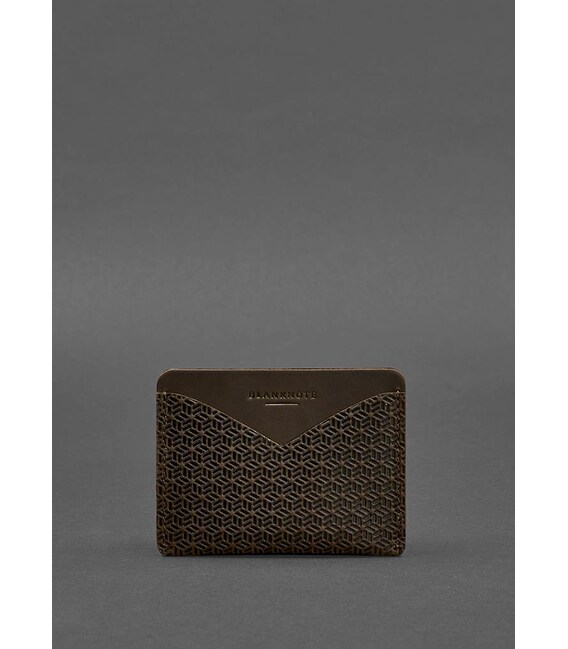 Кожаная визитница 5.0 темно-коричневый Crazy Horse Карбон фото, картинка, изображение